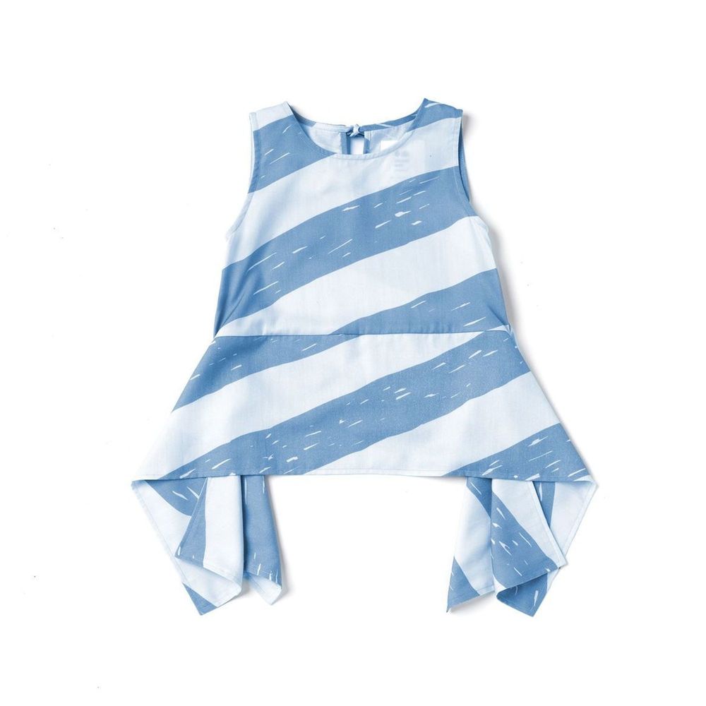 Omamimini Girls Sleeveless Peplum Top With Side Tails